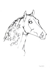 Animals Horse - Dappled Horse BW -Unframed